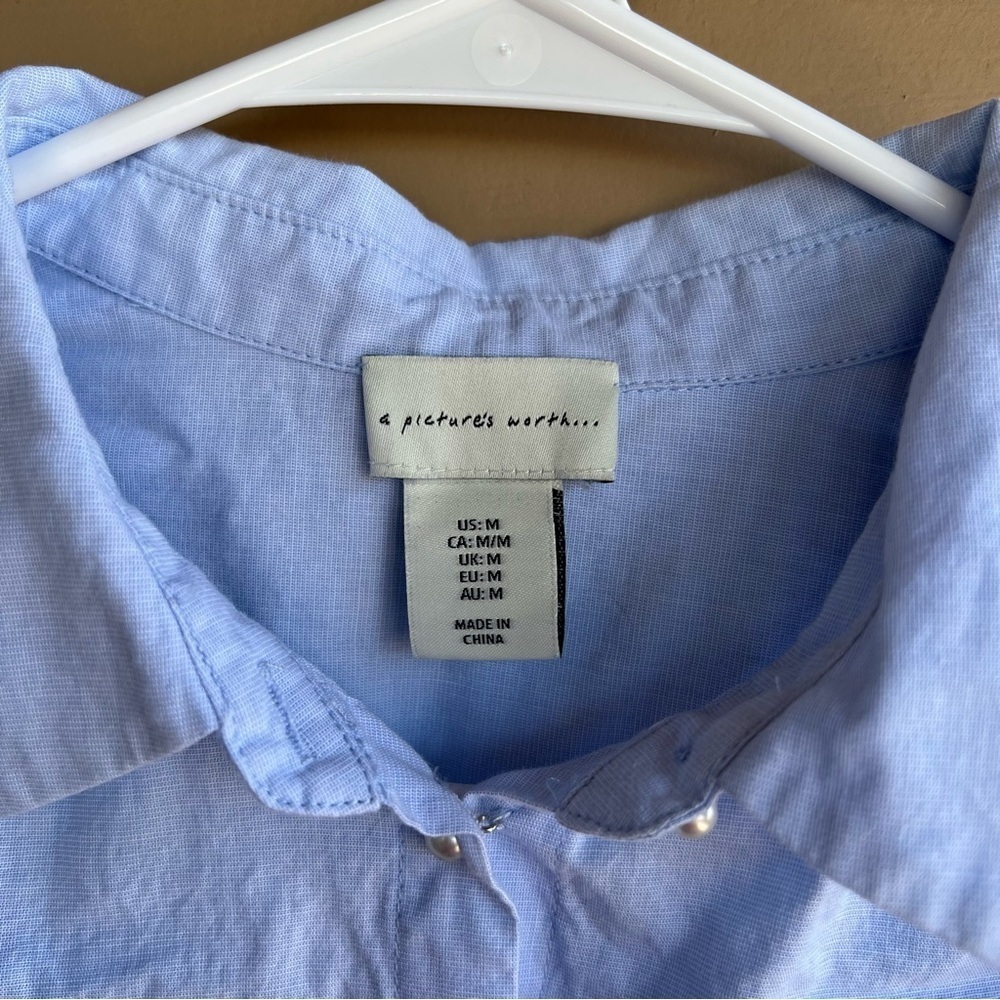A Picture's Worth Long Sleeve Poplin Shirt - Size M - Business Casual Preppy - Picture 7 of 8